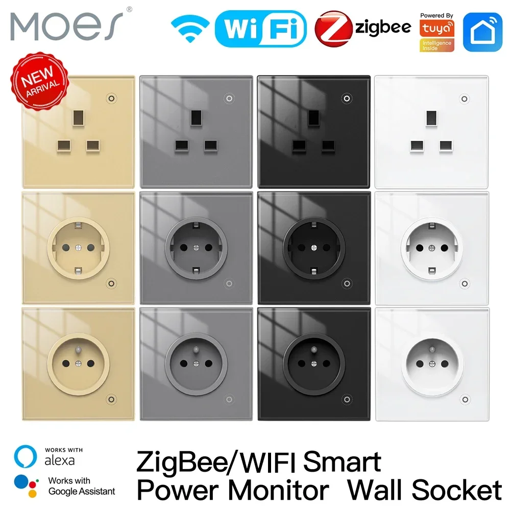 Smart Wall Socket - Moes ZigBee 壁ソケット WIFI スマート ガラス