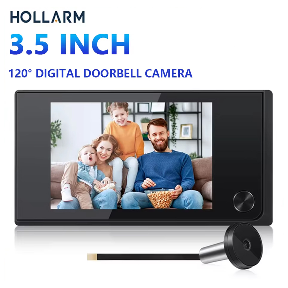 Smart Home Outdoor Camera - Hollarm 3.5 インチワイヤレスドアベルカメラ 120 度角度のぞき穴ビューアスマートホーム安全屋外デジタルドアカメラ
