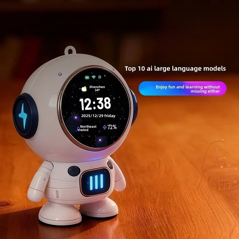 Smart Home Speaker - ミニ宇宙飛行士スマートAIロボットWiFiスピーカーLCDスクリーン教育学習玩具子供向け男の子女の子ホームギフト
