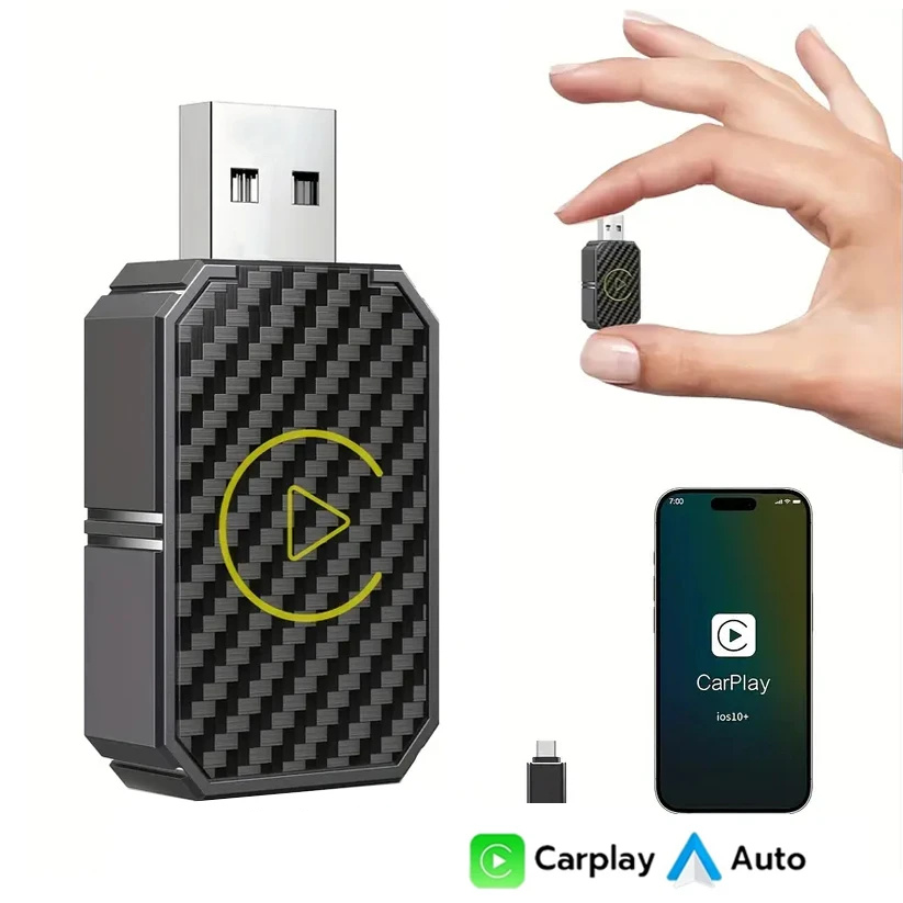 Smart Home Iot - スマートドングルワイヤレスCarPlayアダプター、Android Auto、Apple iOS対応、インテリジェントカースクリーンシステム、プラグアンドプレイ、遅延なし