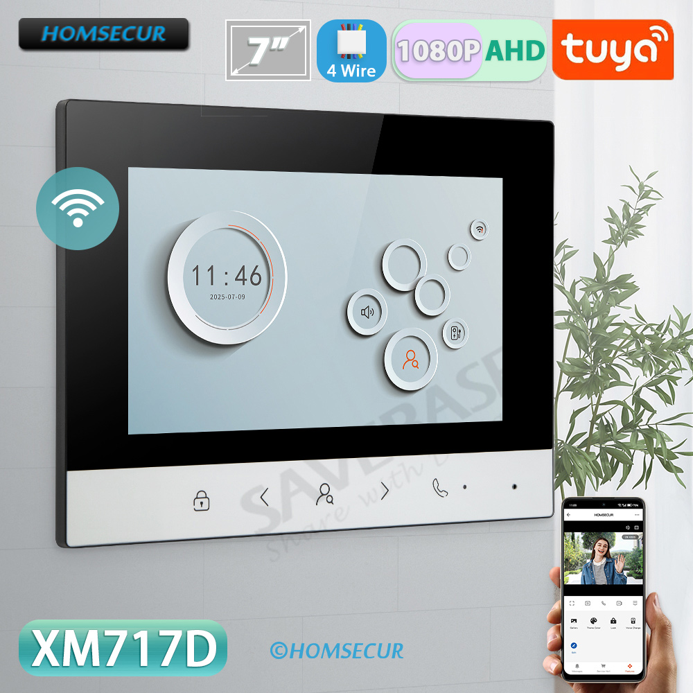 Smart Home Dashboard - TuyaスマートWIFI屋内モニター 7インチ/10インチLCDスクリーン 4線式HD 1080Pハンズフリービデオドアホンインターホン ドアベル ホームセキュリティ