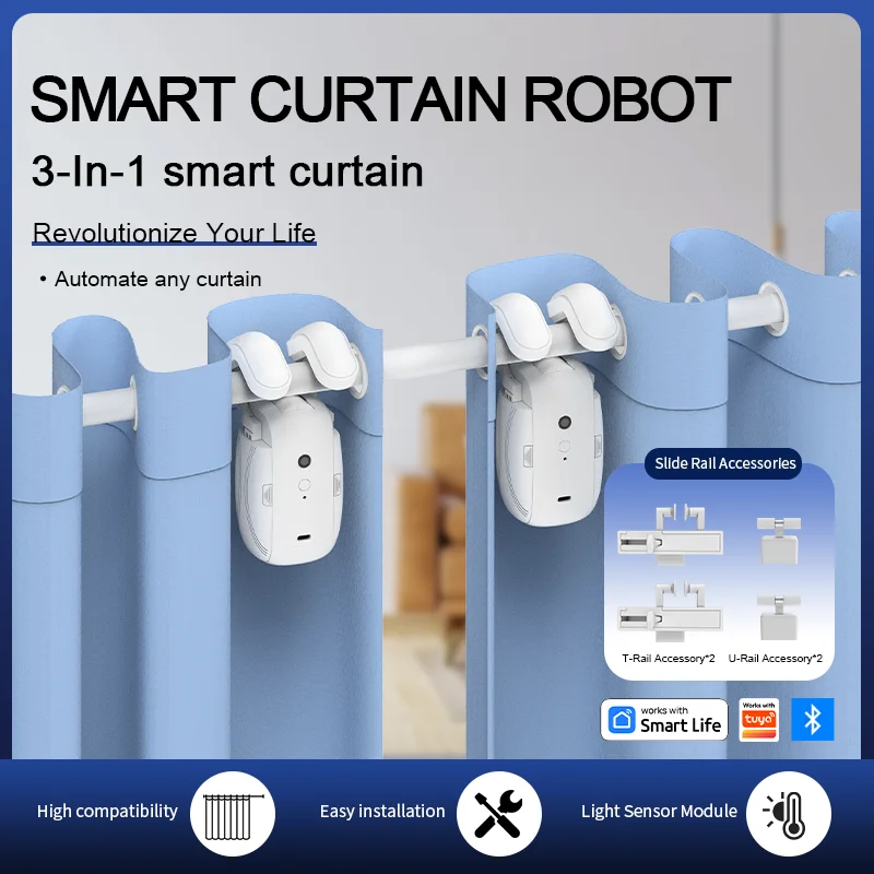 Smart Home Speaker - スマートBluetoothカーテンロボット短距離直接接続電動カーテンロボットワイヤレス自動窓開閉装置ホーム寝室用