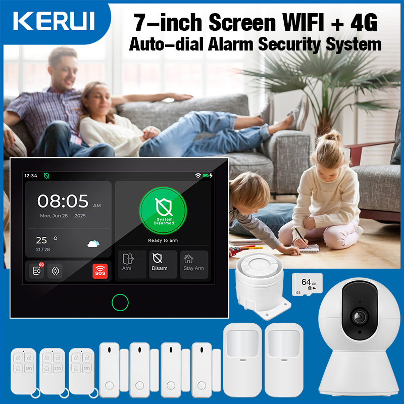 Smart Home Dashboard - KERUI 新しい 4G + WiFi ワイヤレスホームアラーム