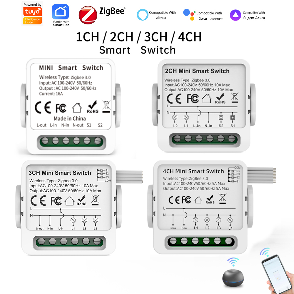 Smart Light Switch - Tuya Zigbee 3.0 スマートスイッチ 1/2/3/4ウェイ ミニスマートライトブレーカー