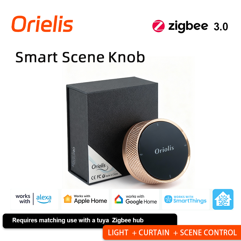 Smart Light Switch - オリエリス Tuya Zigbee スマートシーンノブコントローラー - マルチデバイス制御、モード切り替え、Zigbee