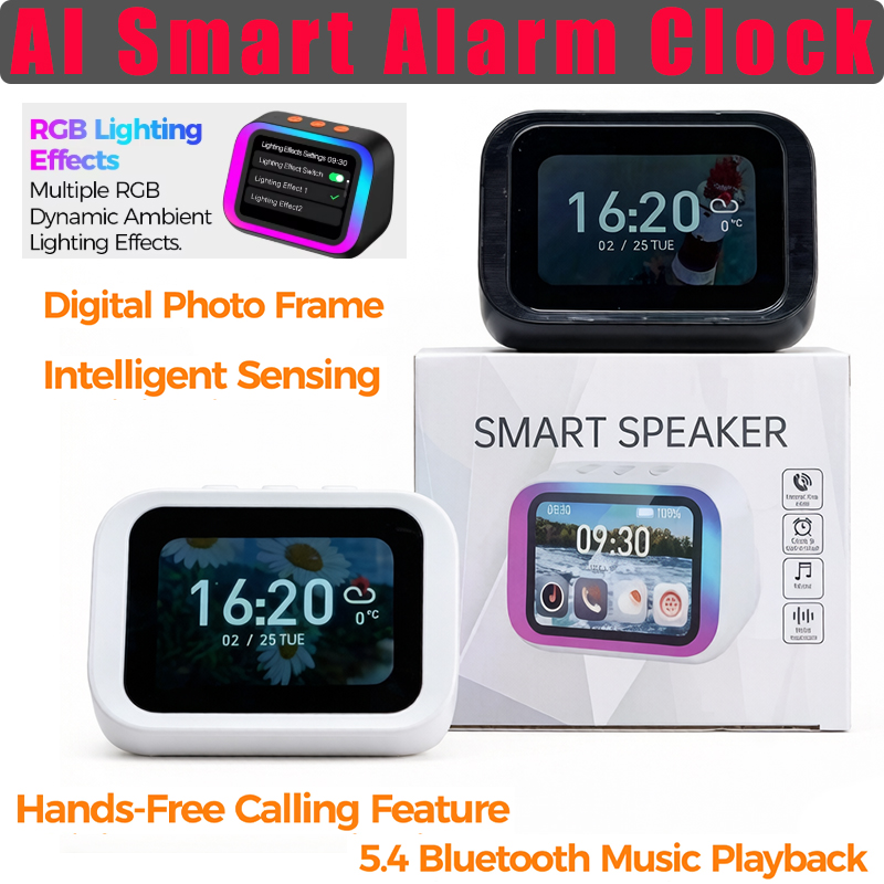 Smart Home Speaker - AI Bluetoothスピーカー 5.4 AI音声アシスタント HDタッチスクリーンディスプレイ 電子アルバム