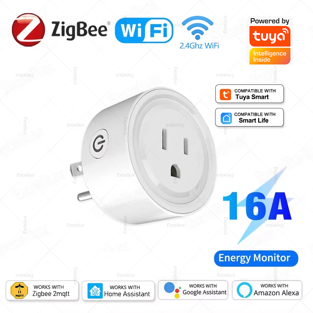 Smart Wall Socket - Tuya WiFi または Zigbee スマートソケット USプラグ