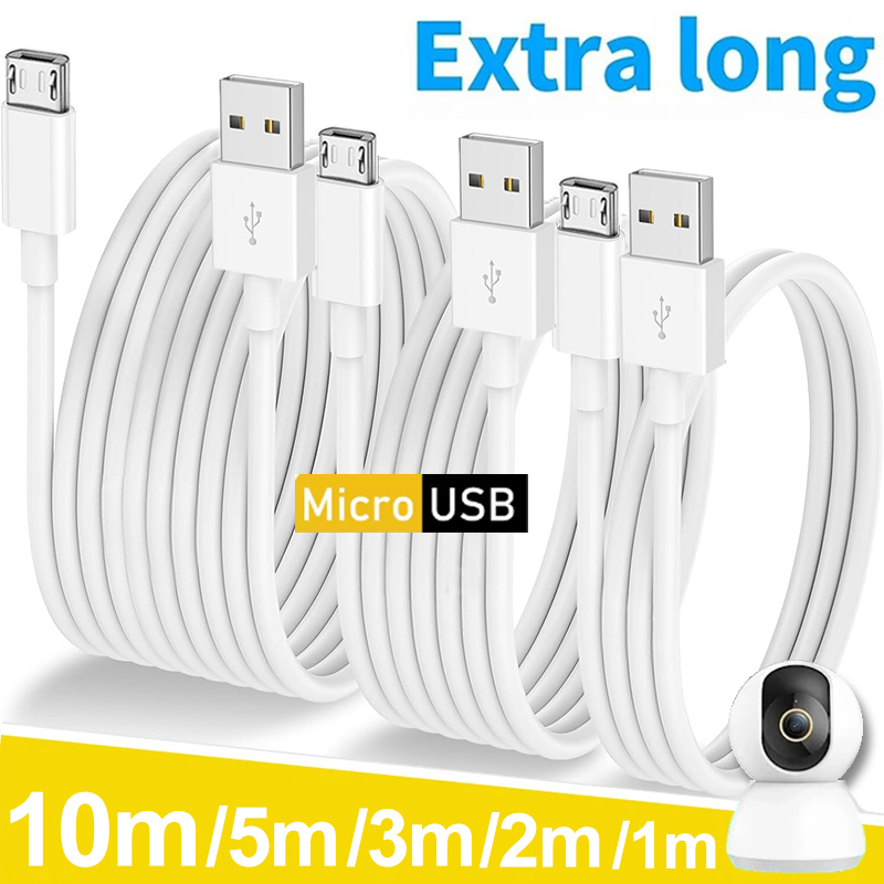 Smart Home Samsung - マイクロUSB急速充電ケーブル,非常に長い,samsung,xiaomi,android携帯電話,カメラ,モニター,データバンク,1m, 2m, 3m, 5m, 10m