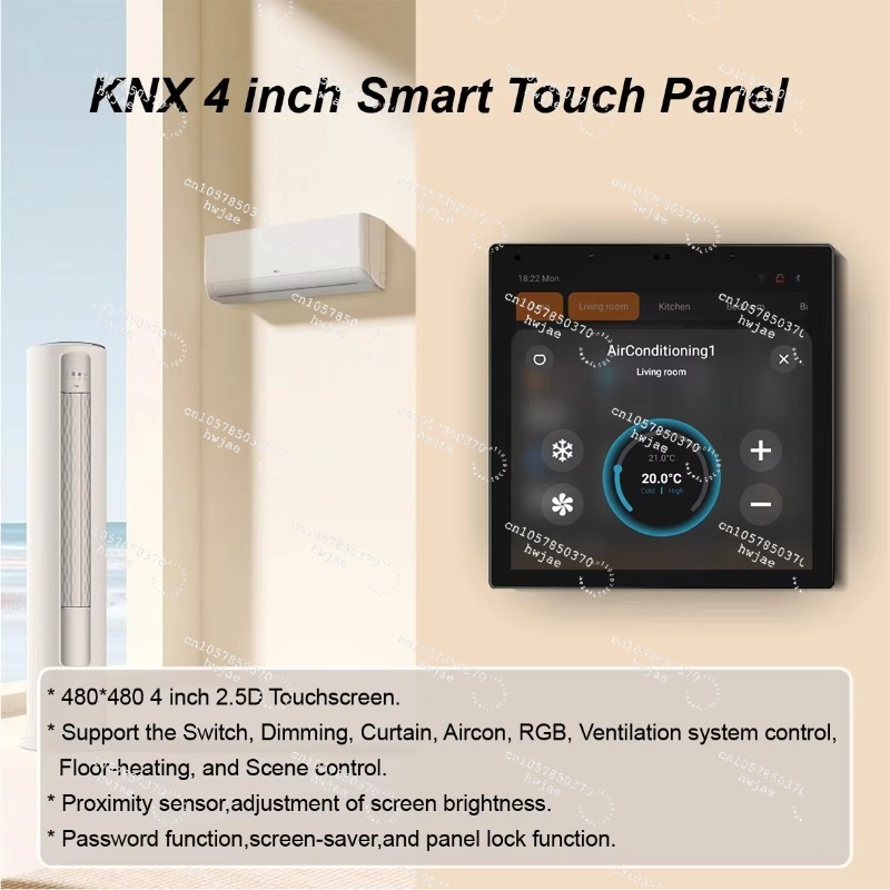 Smart Home Knx System - ヴィラホテル用照明制御4インチKNXスマートホームコントロールパネル（KNX自動スマートホームシステム搭載）