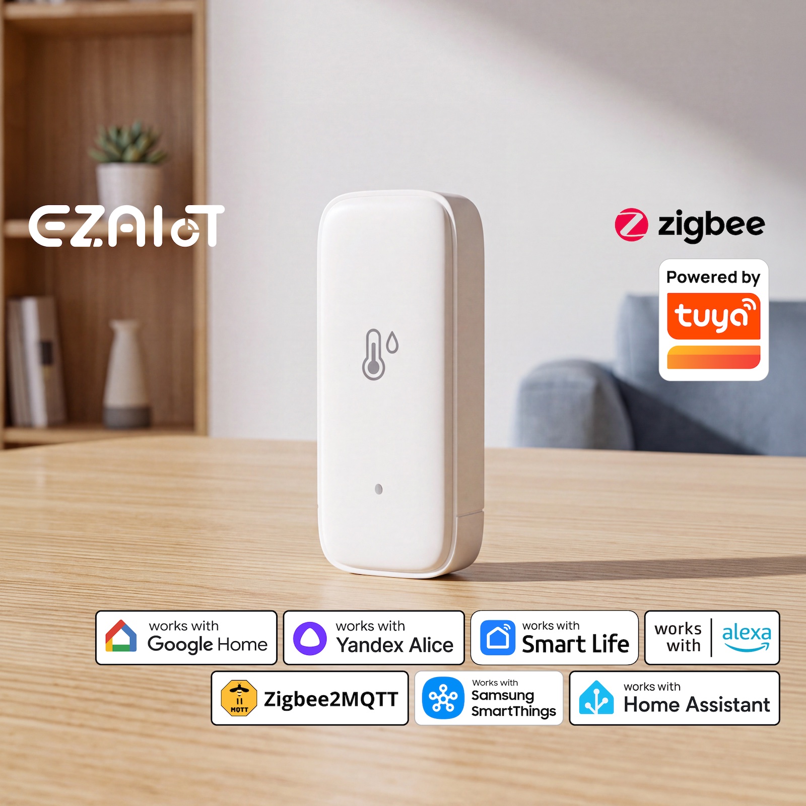 Smart Home Hub Samsung - Tuya Zigbee3.0 温度湿度センサー スマート温度計 湿度計 Zigbeeハブが必要