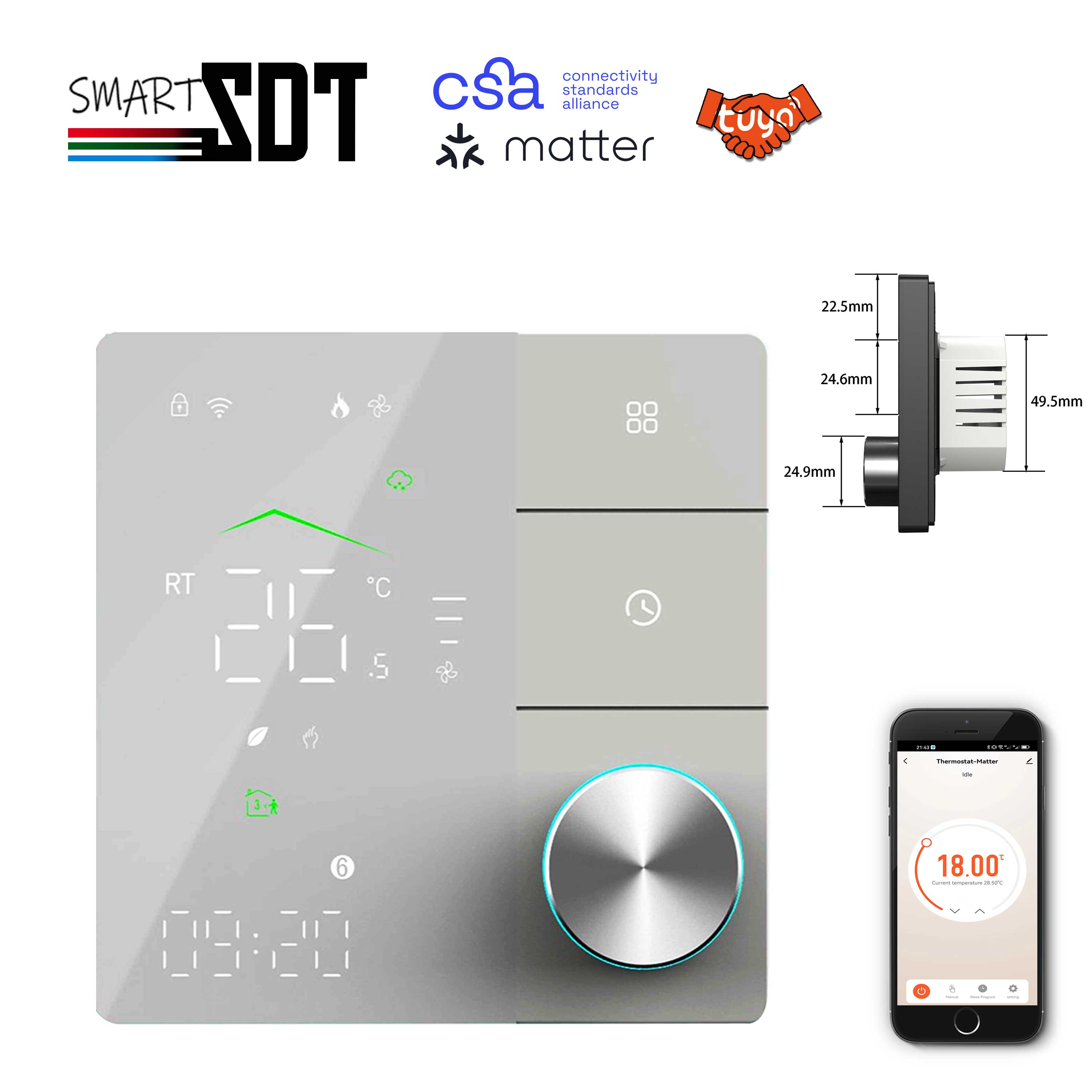 Smart Home Hub Apple - Zigbee用の加熱サーモスタット,wifiプロトコルと互換性があり,Apple HomeKit,Googleアシスタント,Amazon Alexa, 24v,110v,220vで動作します