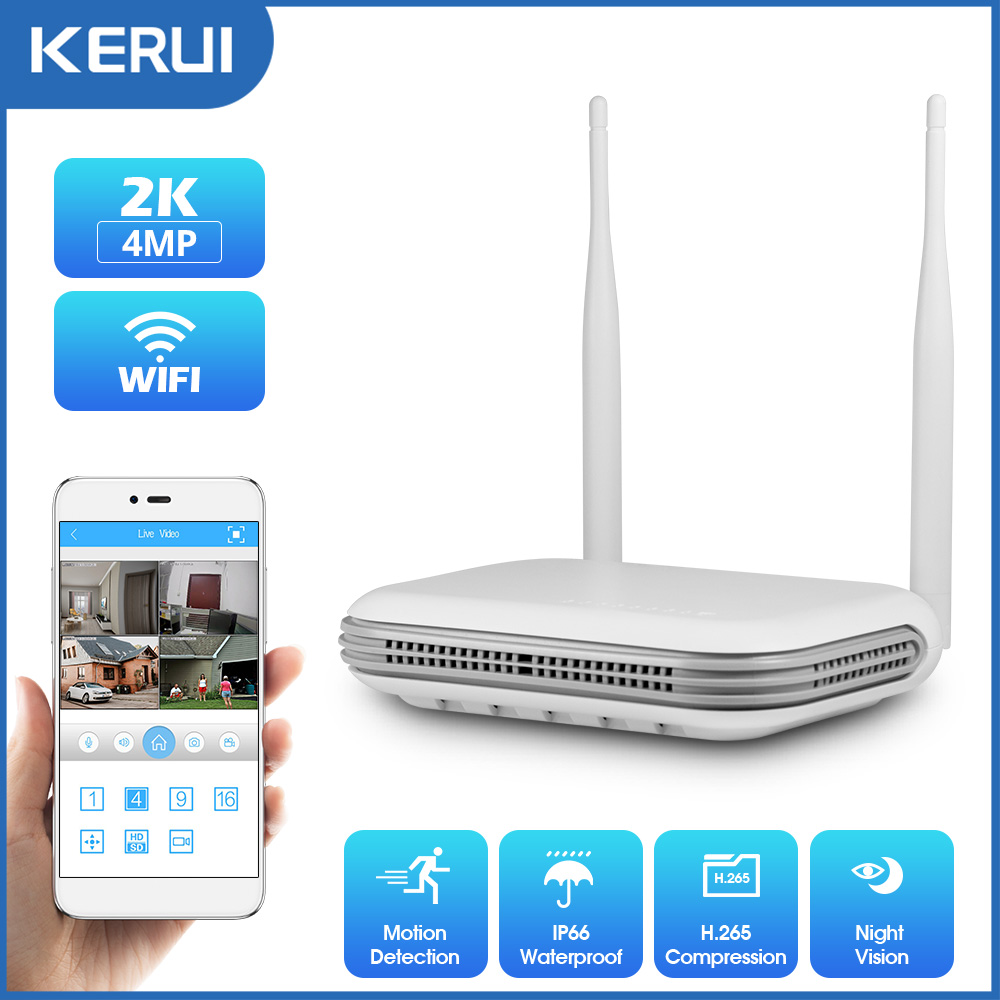 Smart Home Outdoor Camera - Kerui-屋外セキュリティカメラ,2.5インチHD 4mpセキュリティデバイス,ワイヤレスミニ8ch nvrシステム,ホストと同様,2k