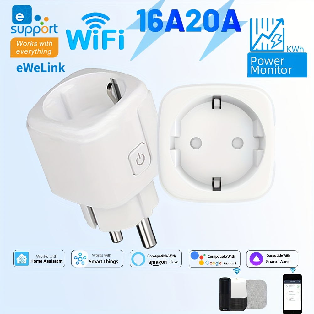 Smart Wall Socket - EWeLink スマート WiFi ソケット EU リモートコントロール/タイマー