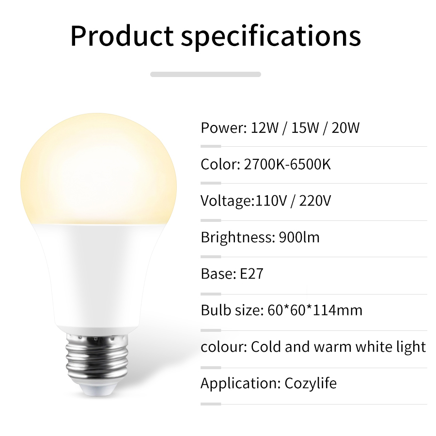 110V 220V E27 WiFi スマート LED 電球 - Smart Home Yellow のレビューと価格