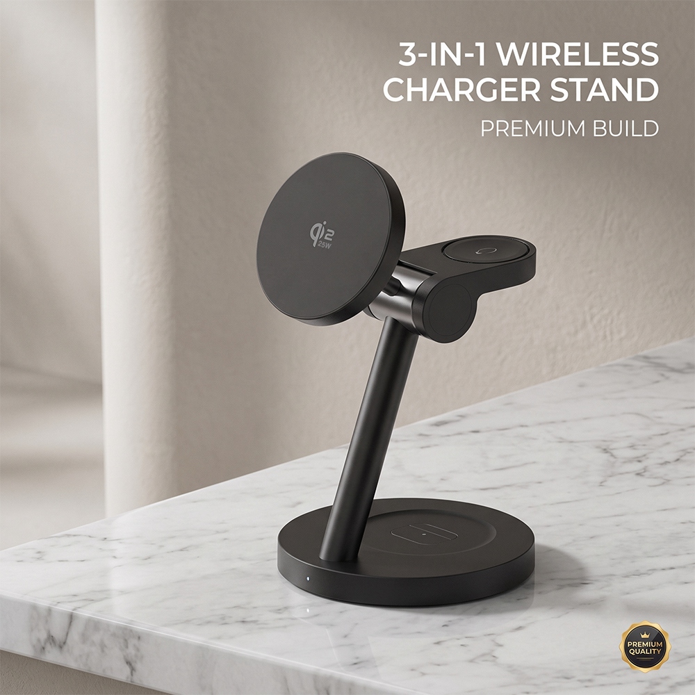 3in1 Qi2.2 25W高速ワイヤレス充電ステーション  - Smart Home Iot のレビューと価格