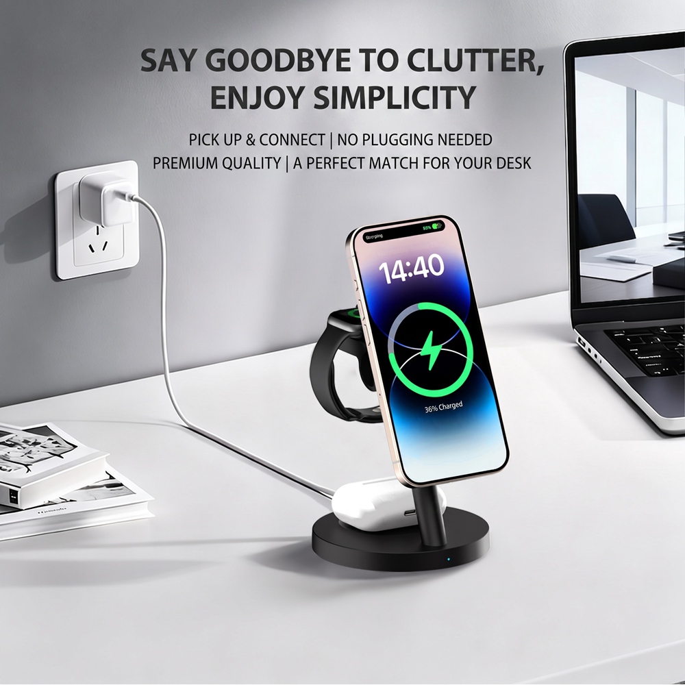 3in1 Qi2.2 25W高速ワイヤレス充電ステーション  - Smart Home Iot のレビューと価格