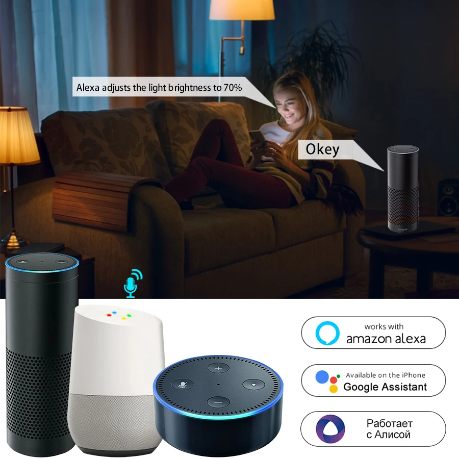TuyaスマートWiFi電球 Alexa対応 アリス音声コン - Smart Home Yellow のレビューと価格
