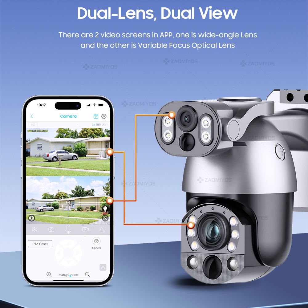 ソーラーIP屋外監視カメラ,デュアルレンズ,暗視,pir,c - Smart Home Outdoor Camera のレビューと価格