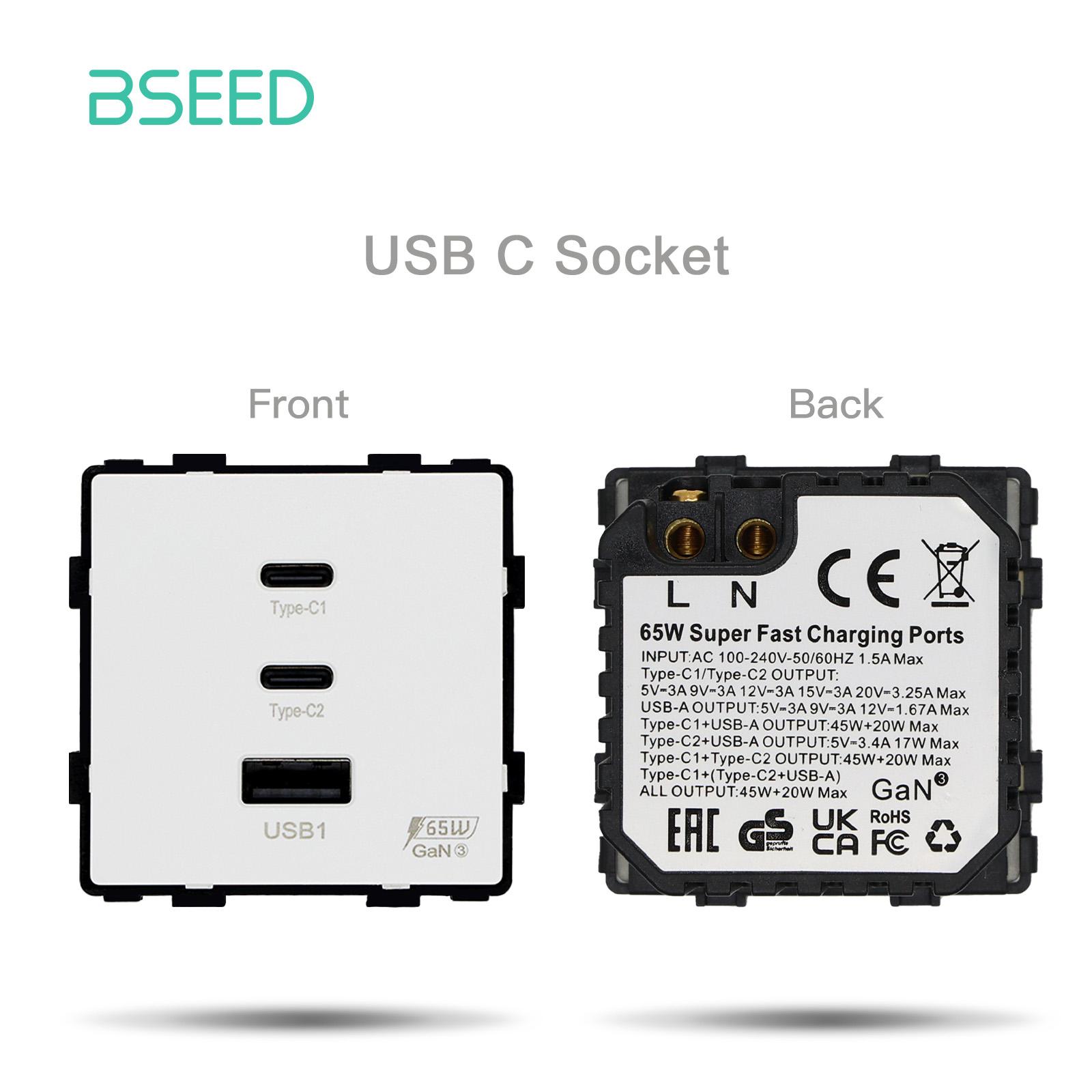 BSEED ユニバーサル壁ソケット機能部分 65 ワット P - Smart Wall Socket のレビューと価格