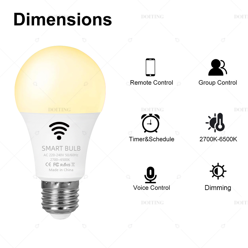 Wi-Fiとe27を備えたスマート電球,調光可能な音声制御ア - Smart Home Yellow のレビューと価格