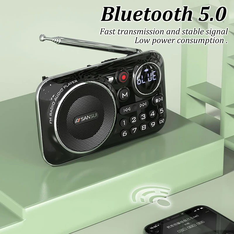 ポータブル Bluetooth 5 0 ラジオスピーカーサポ - Smart Elderly Home のレビューと価格