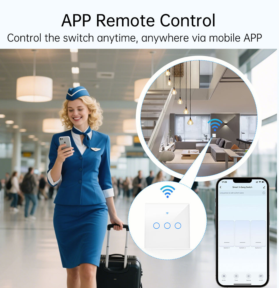 WiFi RF 433mhz タッチウォールライト スマート - Smart Light Switch のレビューと価格