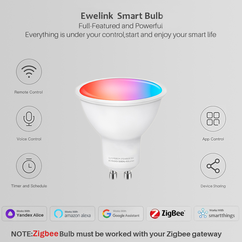 Ewelink GU10 Zigbee LED電球 Wifi - Smart Home Samsung のレビューと価格