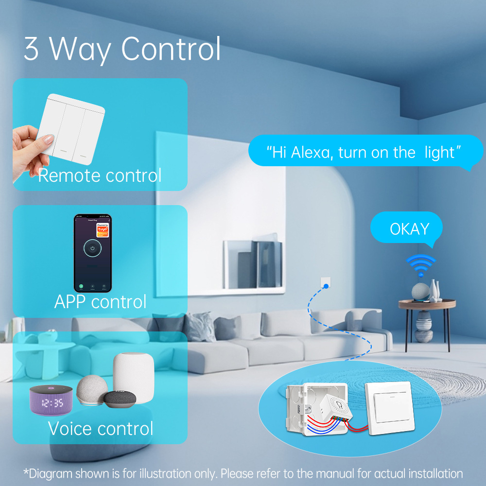 Tuya WiFiスマートライトスイッチ スマートホーム ワ - Smart Home Networking のレビューと価格
