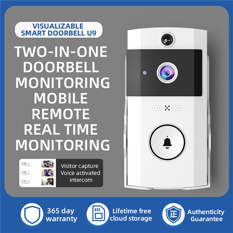 屋外ワイヤレスドアベルソーラーカバーカメラ Wifi デジタ - Smart Home Outdoor Camera のレビューと価格