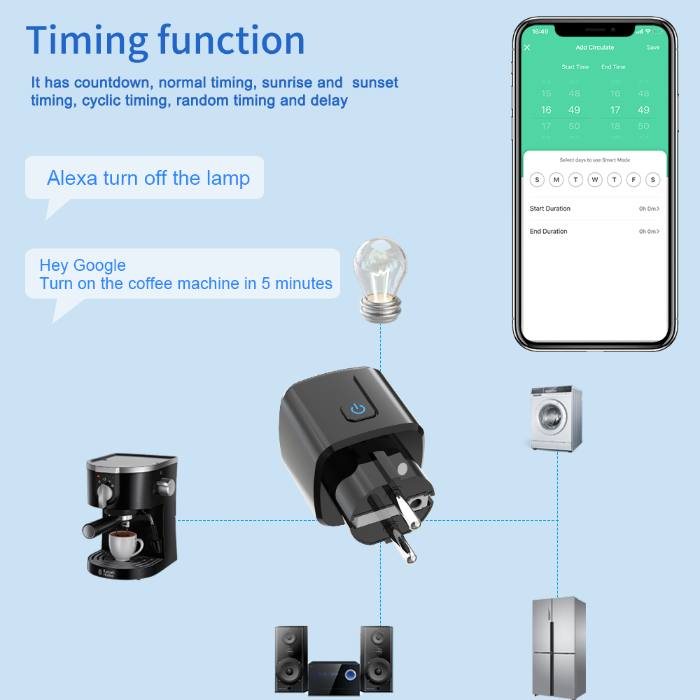 Tuya スマートソケット WiFi リモートコントロール  - Smart Wall Socket のレビューと価格
