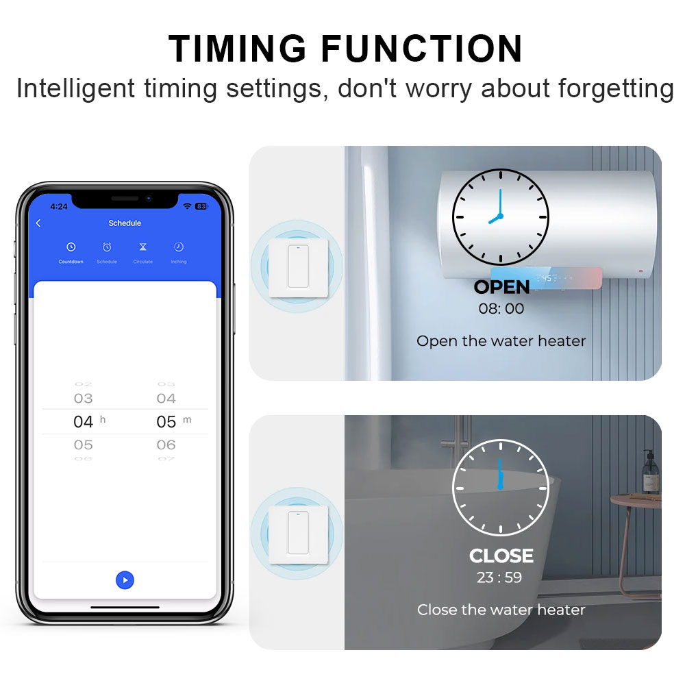 スマート給湯器スイッチ/WiFi&Bluetooth タッチ - Smart Home Networking のレビューと価格