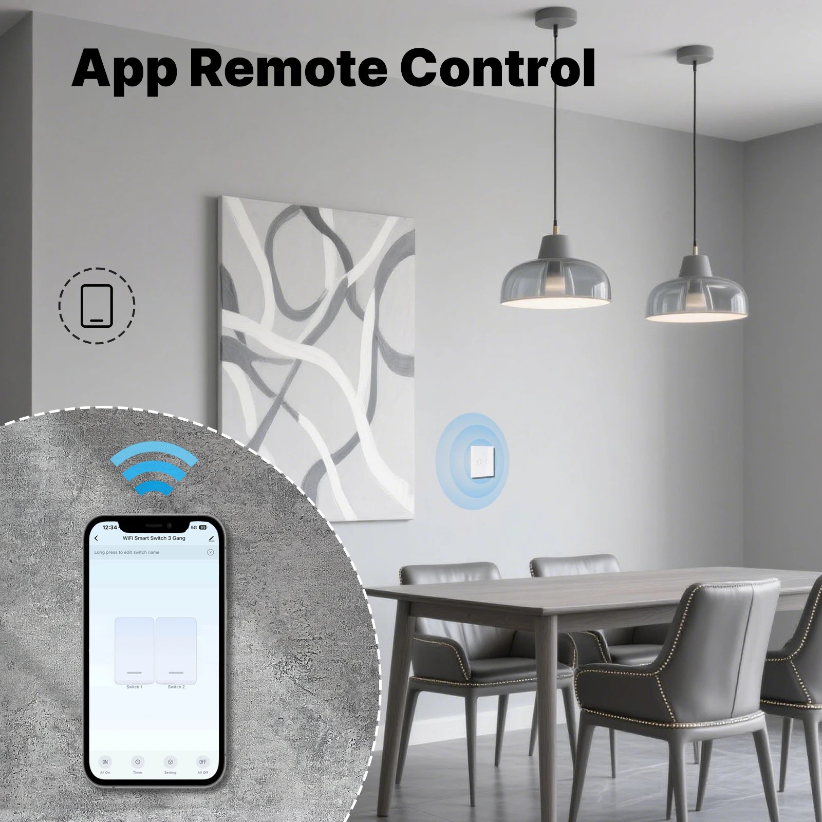 MOES WiFi+RF433 スマートタッチスイッチ、中性 - Smart Home Moes のレビューと価格