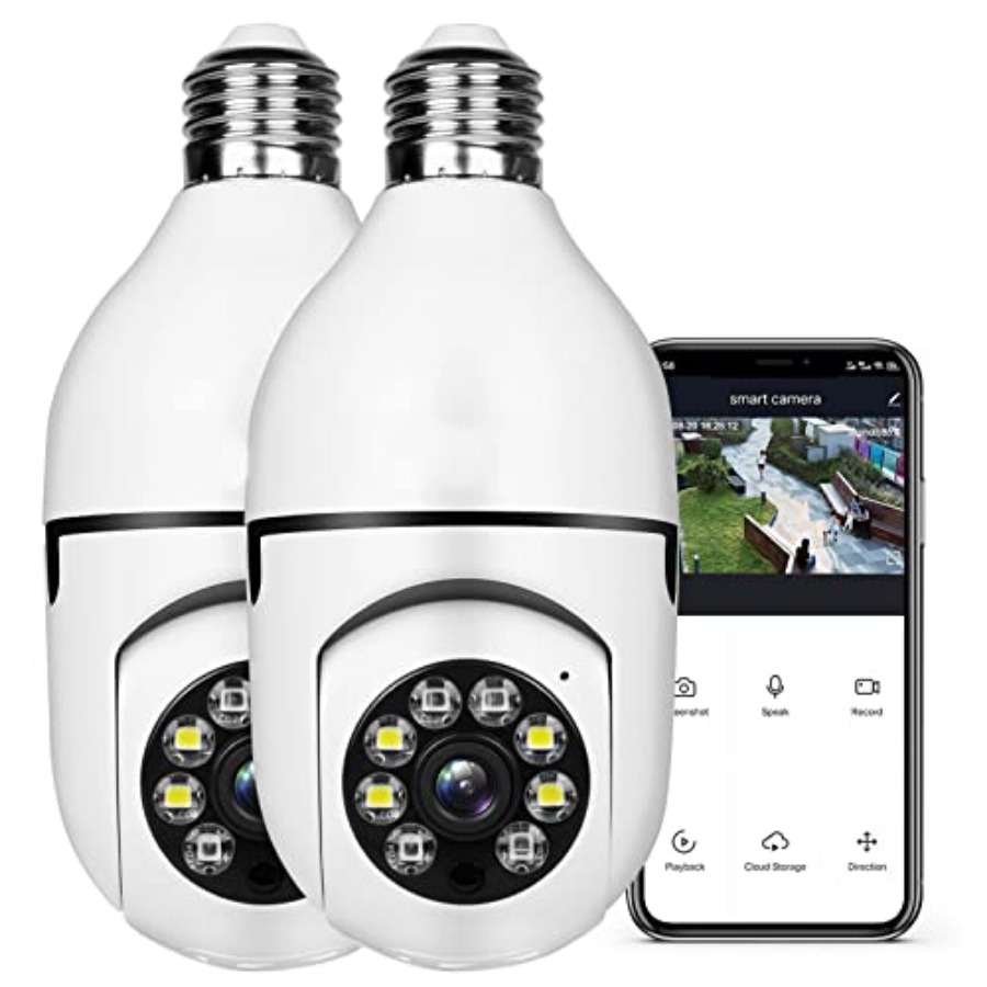電球型1080PセキュリティワイヤレスカメラWifiスマート - Smart Home Ac のレビューと価格
