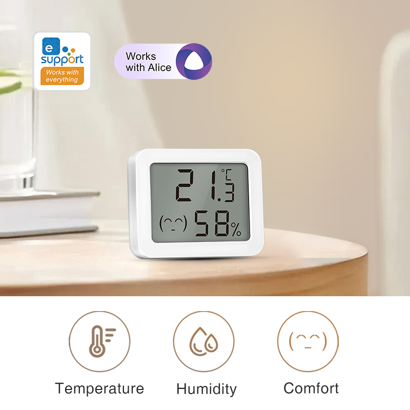 Ewelink Zigbee3.0 温度と湿度センサー リア - Smart Home Samsung のレビューと価格
