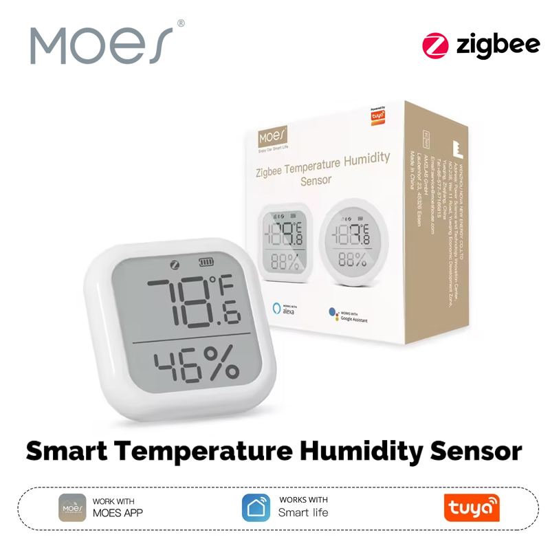 MOES Tuya ZigBee スマートホーム温度および湿 - Smart Home Moes のレビューと価格