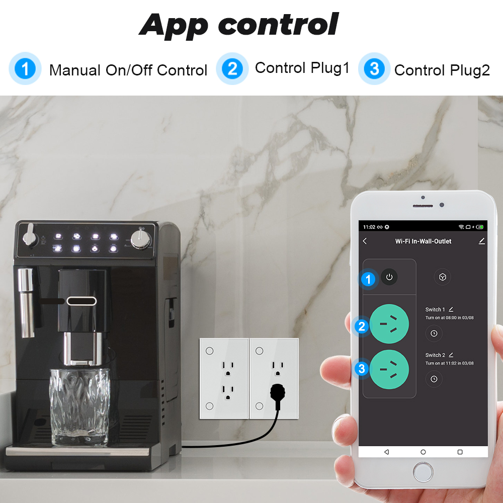 スマートライフの壁コンセント,16A,wifiプラグ,プラグ - Smart Wall Socket のレビューと価格