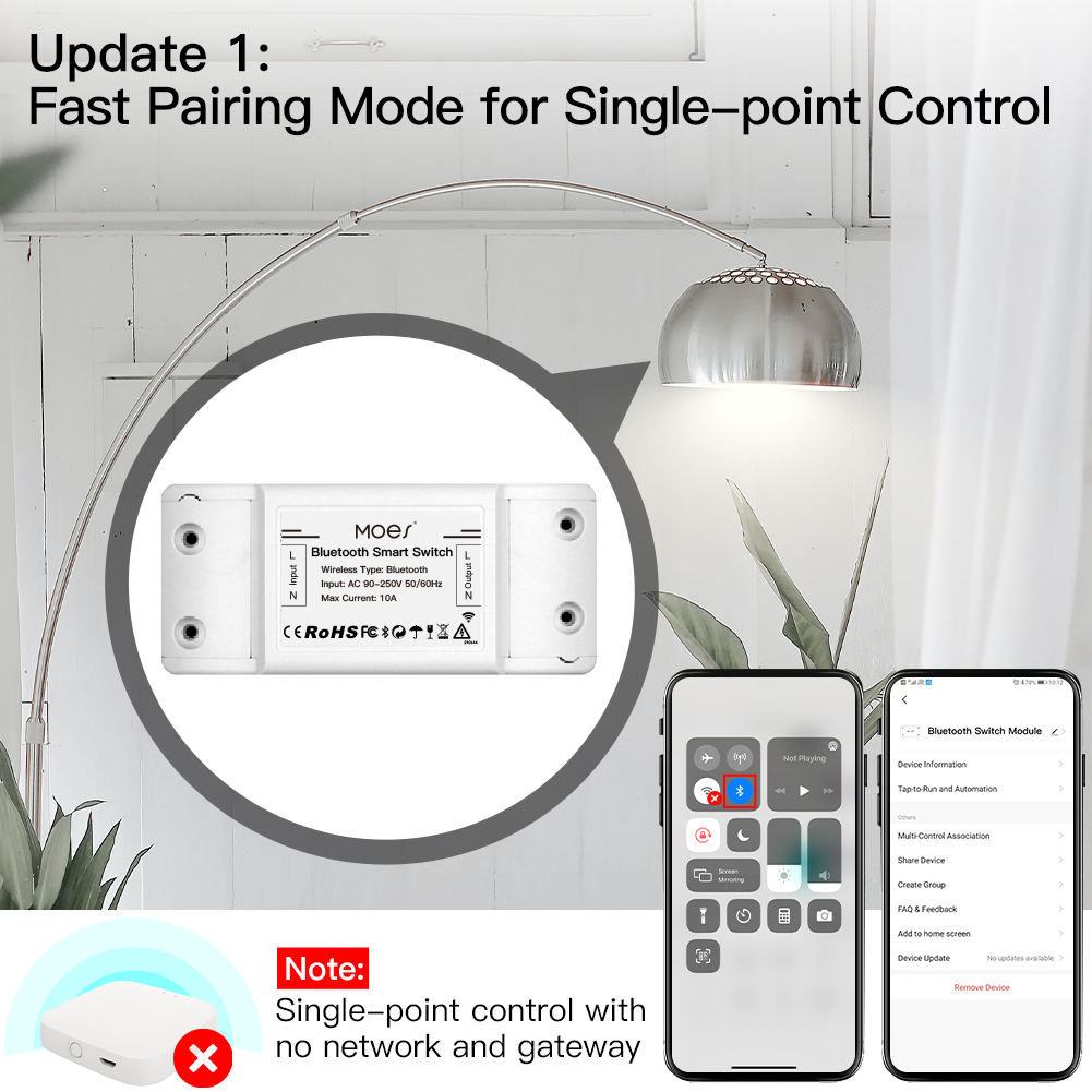 MOES Bluetooth スマート スイッチ リレー モ - Smart Home Moes のレビューと価格