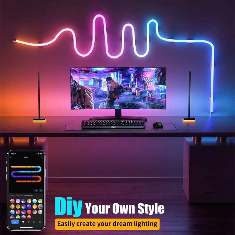 柔軟なLEDネオンライトストリップ,寝室,tuya,rgb, - Smart Home Yellow のレビューと価格