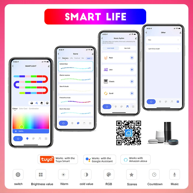 柔軟なLEDネオンライトストリップ,寝室,tuya,rgb, - Smart Home Yellow のレビューと価格