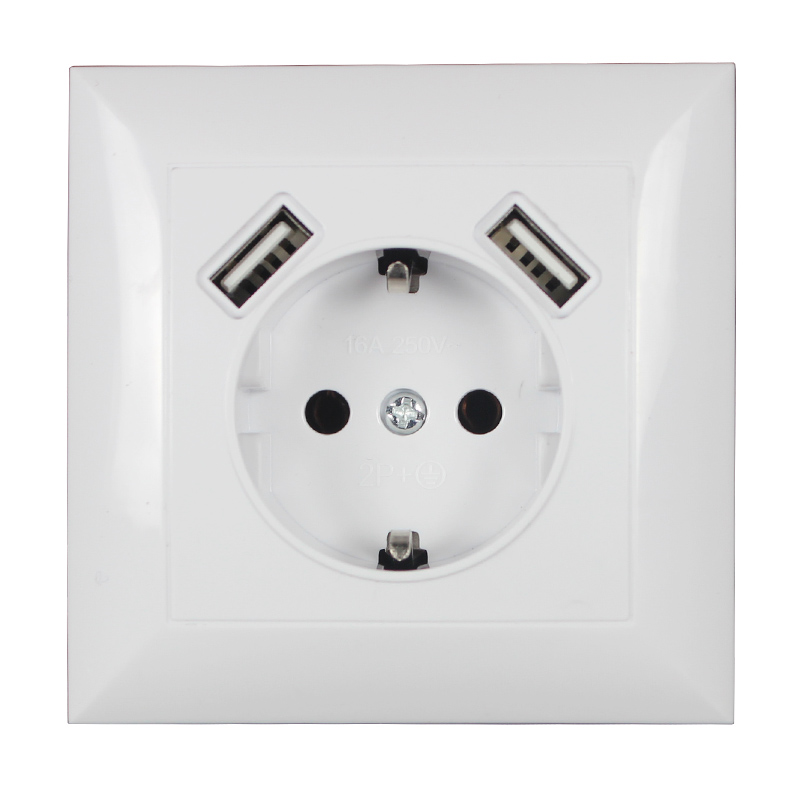 新型壁掛け電子ソケット 5V2A EU規格電源コンセント デ - Smart Wall Socket のレビューと価格