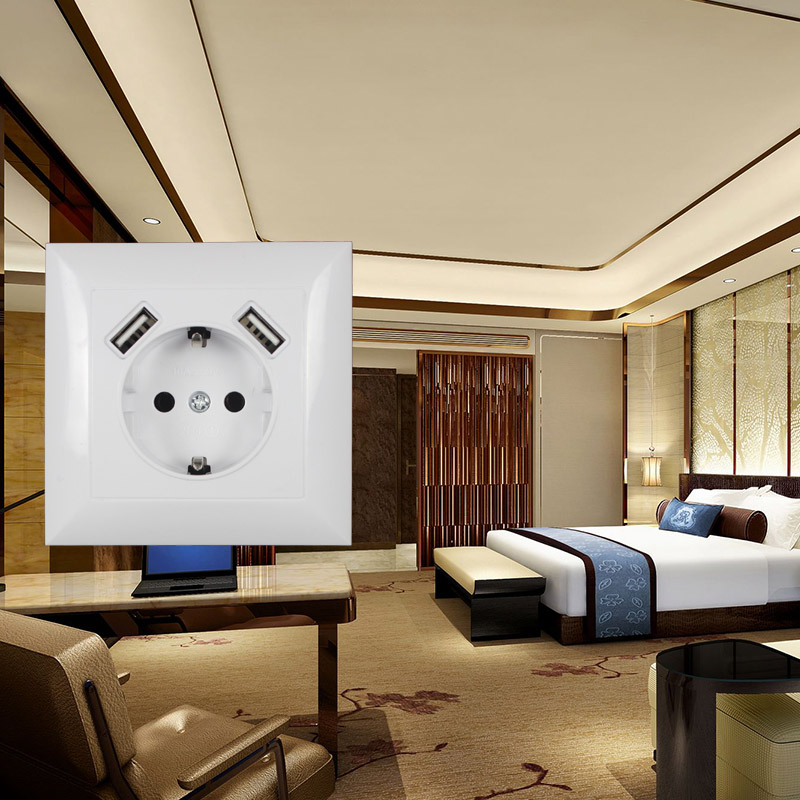 新型壁掛け電子ソケット 5V2A EU規格電源コンセント デ - Smart Wall Socket のレビューと価格