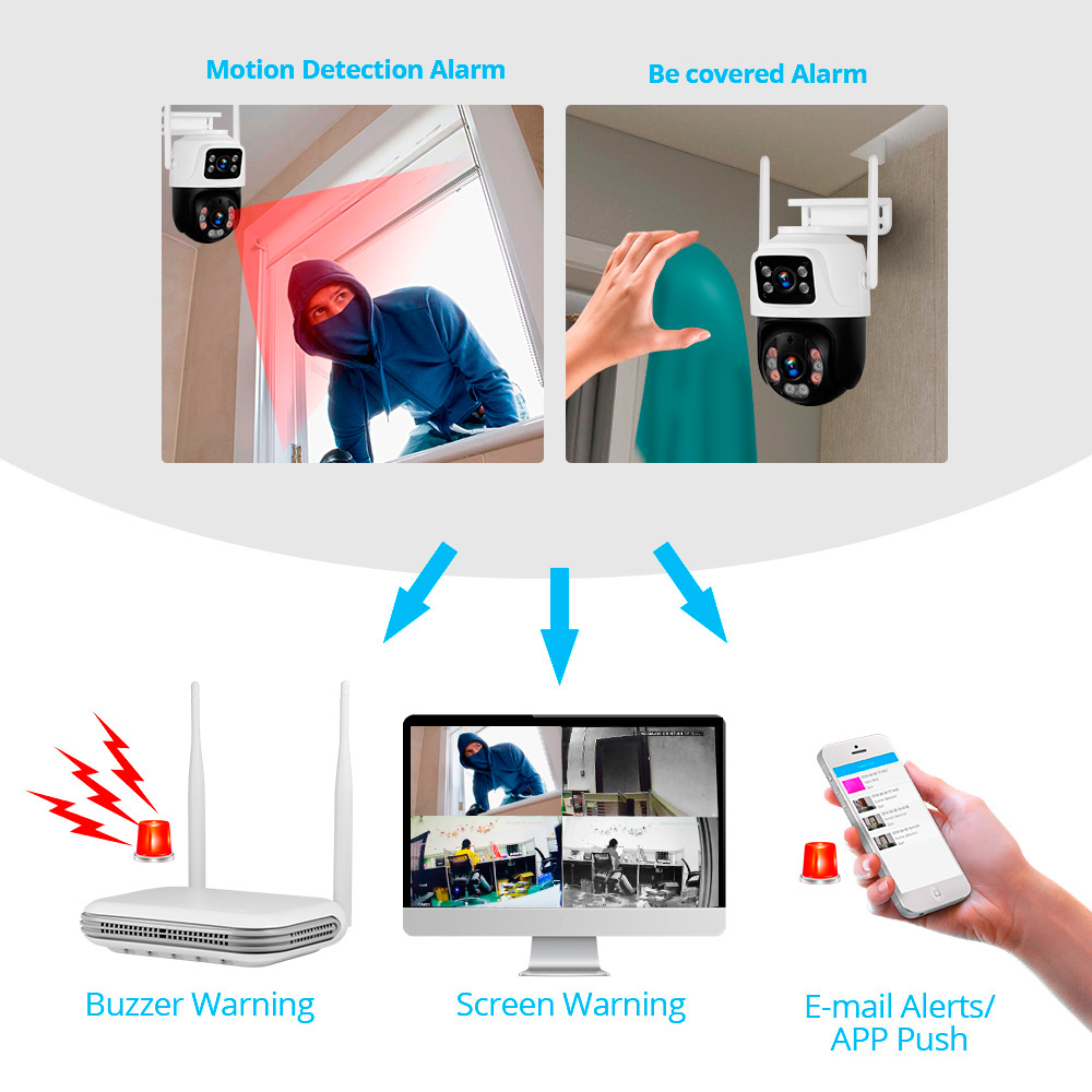 Kerui-屋外セキュリティカメラ,2.5インチHD 4mp - Smart Home Outdoor Camera のレビューと価格