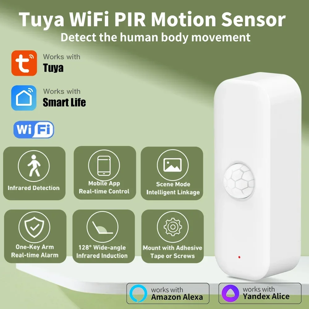 Tuya-Pirモーションセンサー,家庭用盗難防止デバイス, - Smart Home Networking のレビューと価格