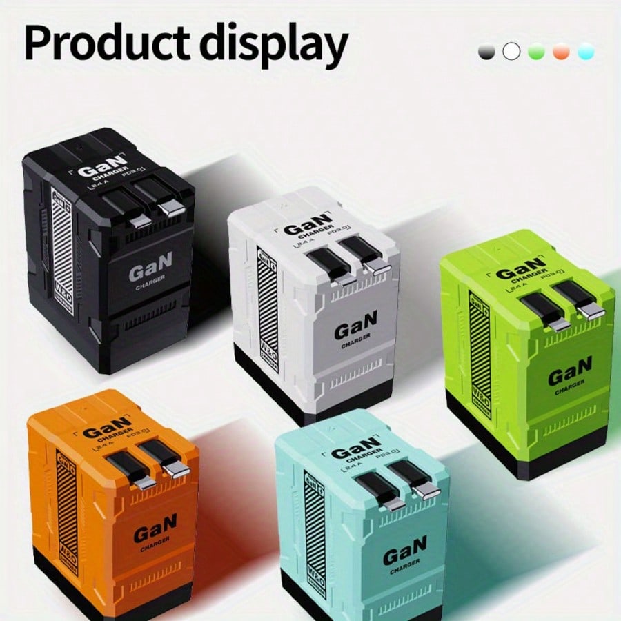 65W GaN デュアルポート高速壁掛け充電器、格納式ケーブ - Smart Home Samsung のレビューと価格