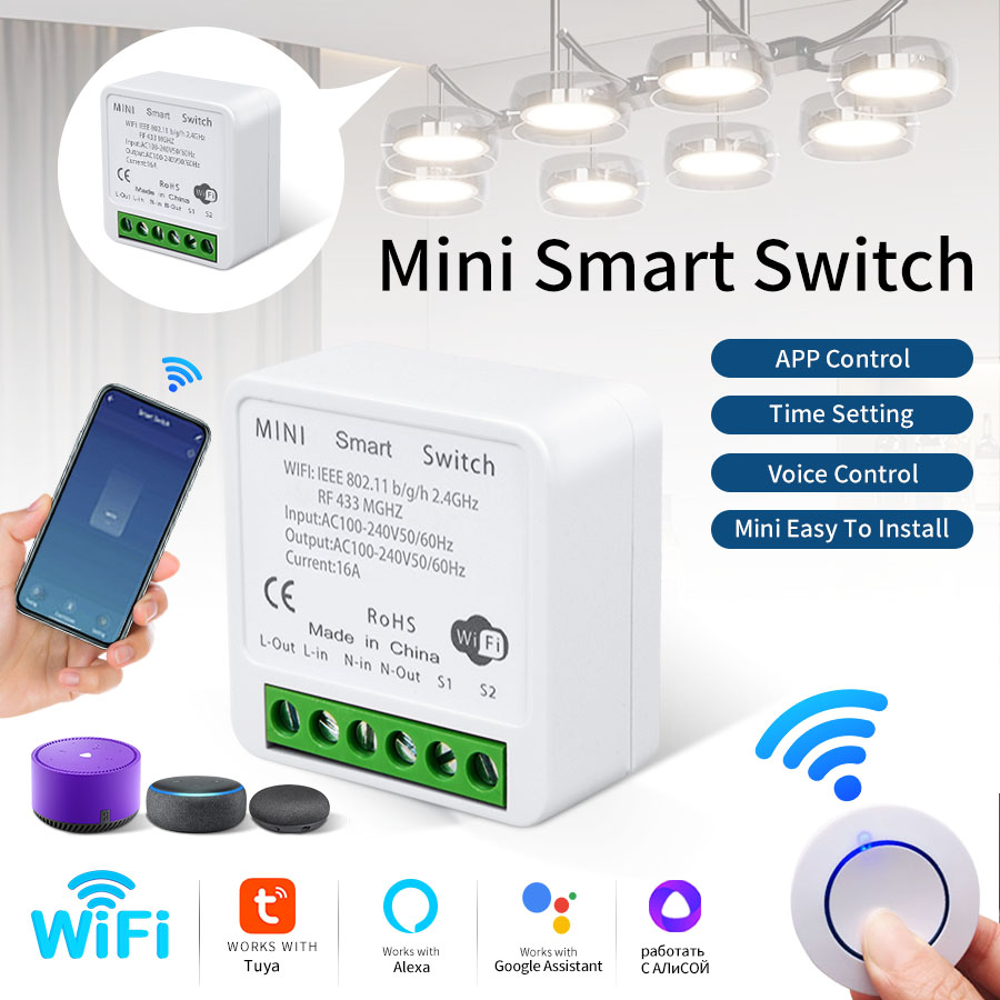 RF433Mhz 16A/20A Tuya WiFi スマー - Smart Light Switch のレビューと価格