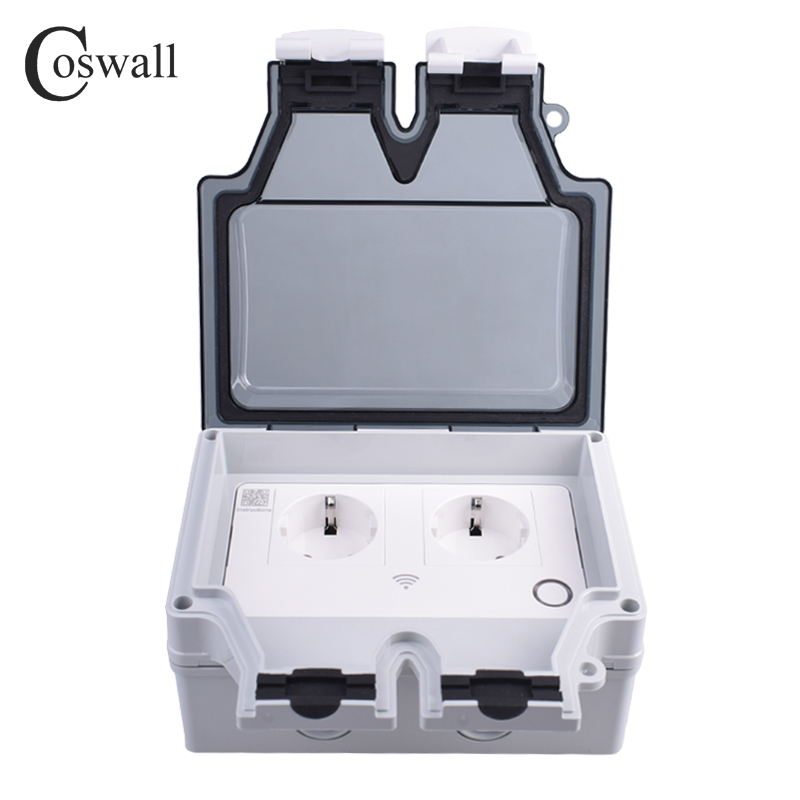 Coswall-タイマー付きの防水wifiプラグ,Alexa - Smart Wall Socket のレビューと価格